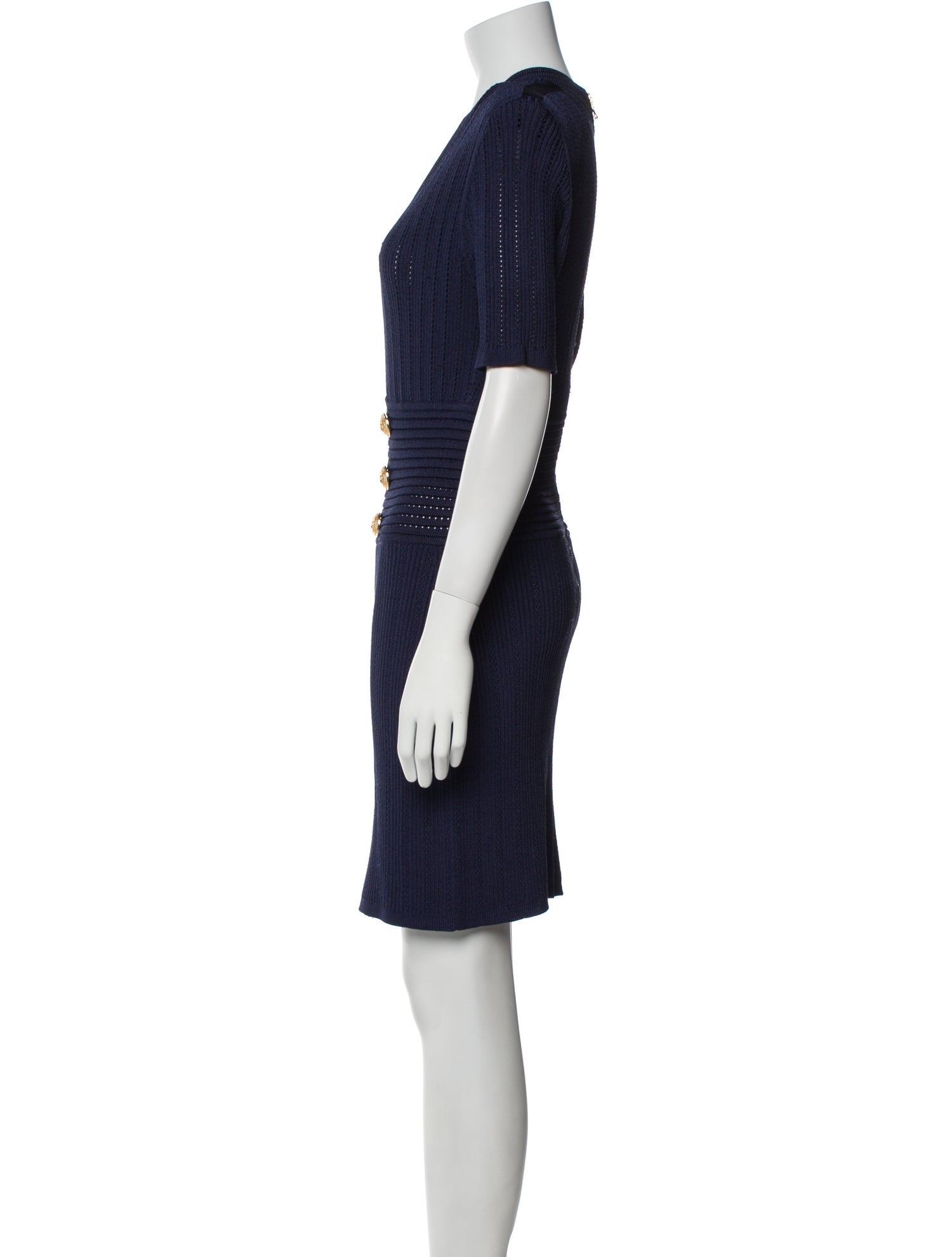 Balmain V-Neck Knee-Length Dress
